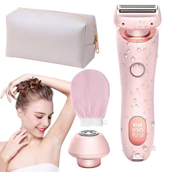 Glisse Pro Yaz Başlangıç ​​Seti, Boulina Tıraş Makinesi - İpeksi Pürüzsüz Cilt için, Kadın Tıraş Makinesi, Ipx7 Su Geçirmez, Yüz Bikini Bacaklar Kollar için Kablosuz USB Islak/Kuru Epilatör (Pembe) ürün görseli 1