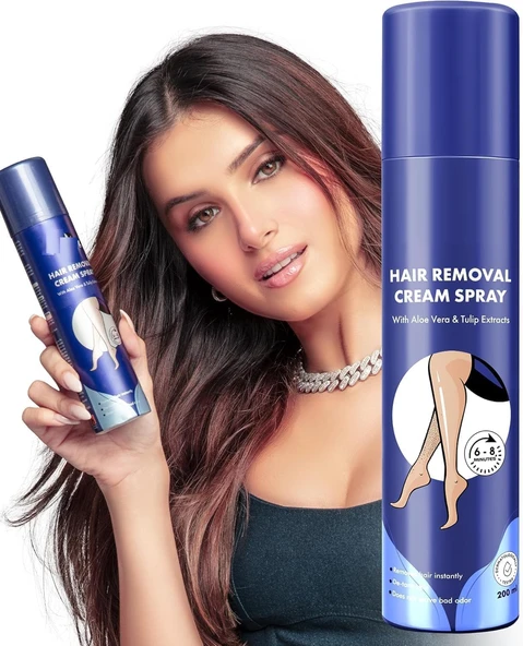 Kadınlar için Tüy Dökücü Krem Sprey (200 ml) | Bacaklar, Eller, Koltuk Altı ve Sırt için Ağrısız Vücut Tüy Alma Spreyi (200ml) ürün görseli 1
