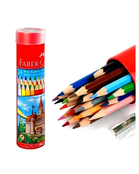 Faber Castell Kuru Boya kalemi 24Lü Teneke Kutu ürün görseli 1