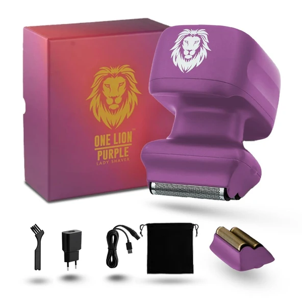 Skull Shaver Kadınlar için One Lion Purple Pro Tıraş Makinesi - Kolay Epilasyon - Kademeli Çift Folyo Teknolojisine Sahip Elektrikli Tıraş Makinesi ürün görseli 1