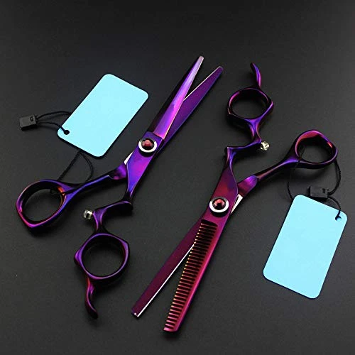 IUokLU Saç Kesme Makası 6 Inç Profesyonel 440c Mor Taş Saç Makas Salon Kesme Kuaförlük Saç Kesimi İnceltme Makas Kuaförlük Makas ürün görseli 1