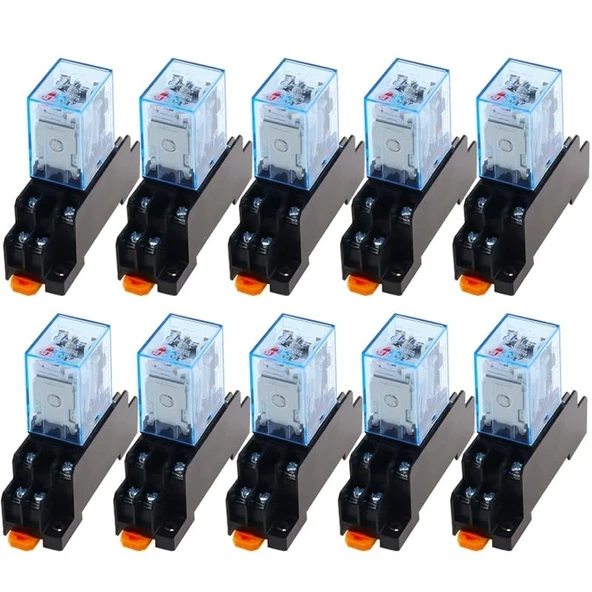 NURII 10 Takım, Bobin Genel Amaçlı DPDT Mikro Mini Röle, Soket Tabanlı, MY2NJ MY2P HH52P, AC 12V 24V 36V 48V 110V 220V 380V, (AC 380V) ürün görseli 1