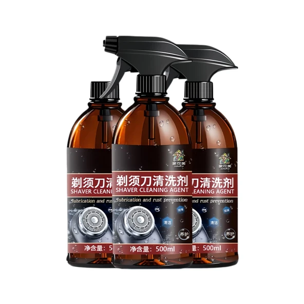 500 ml tıraş makinesi temizleme sıvısı, temizleme spreyi, Philips ile uyumlu, Braun ile uyumlu, Panasonic ile uyumlu, tüm markaların elektrikli tıraş makinelerine uygun (3 adet). ürün görseli 1