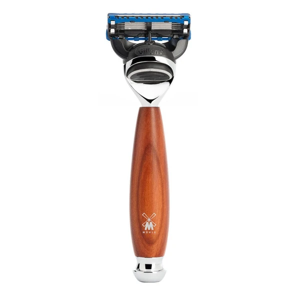 MÜHLE Vivo 5 bıçaklı tıraş makinesi, Gillette bıçaklarla uyumlu - ince erik ağacından ve metal vurgulardan yapılmış sap ürün görseli 1