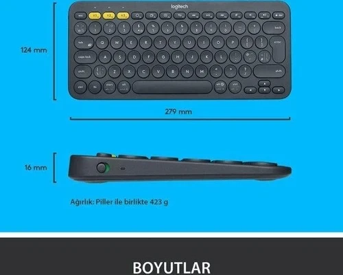 Logitech K380 Bluetooth Multimedya Türkçe Q Klavye (Teşhir) - Resim 6