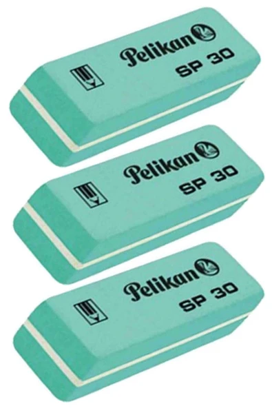 Yeşil Silgi Orta Boy Pvc Silgi 3 Adet Pelikan Yeşil Yumuşak Silgi Ufalanmayan Okul Büro Yerli Üretim Ekstra Yumuşak ürün görseli 1