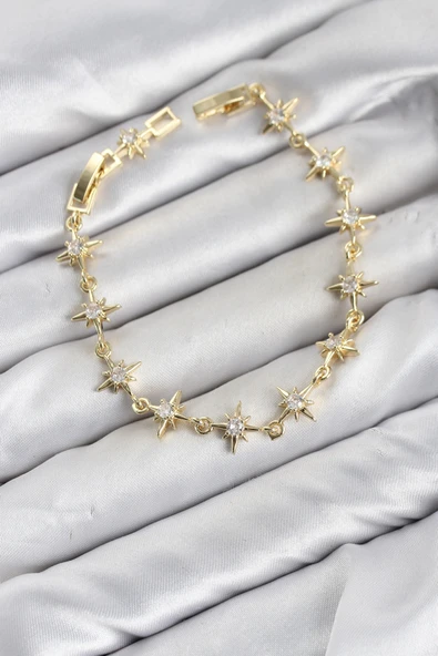 CM Kutup Yıldızı Model Gold Renk Zirkon Taşlı Kadın Bileklik - EBJ260701W44141 ürün görseli 1