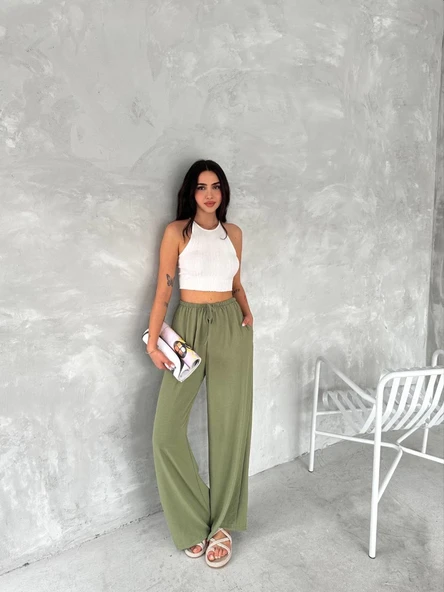 Kadın Ayrobin Oversize Kadın Pantolon - Mint Yeşili ürün görseli 1
