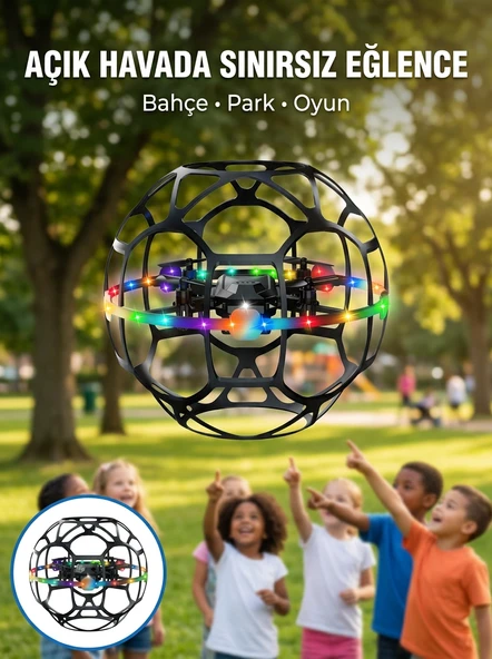 Koruyucu Kafesli Dron El Hareketiyle Kontrol Edilebilen Uçan ürün görseli 1