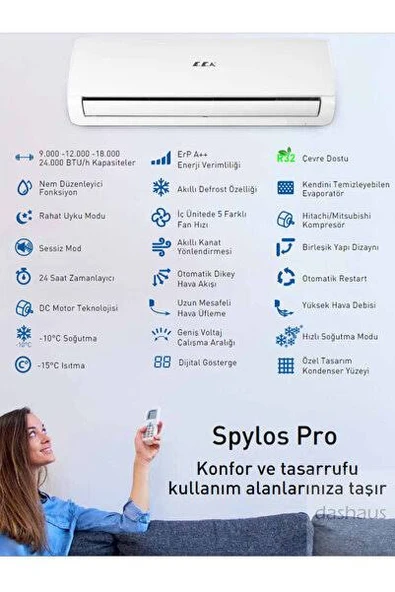 ECA SPYLOS PRO R32 SPLİT KLİMA 12000 BTU/H - Resim 2