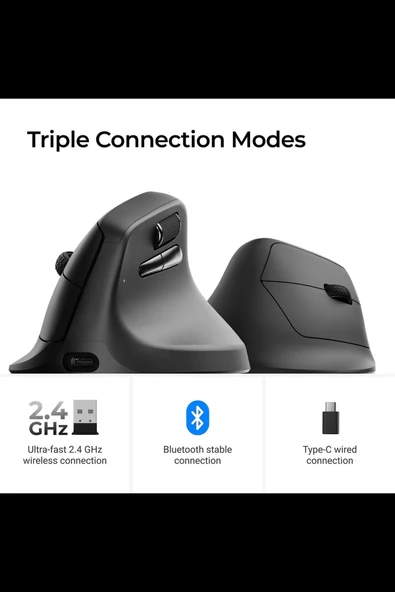 M5 Kablosuz Ergonomik Fares, En Iyi Pixart 3311 Sensörü ve Pixart 3950 Sensörüne Sahip. 2.4 Ghz, Blu ürün görseli 1