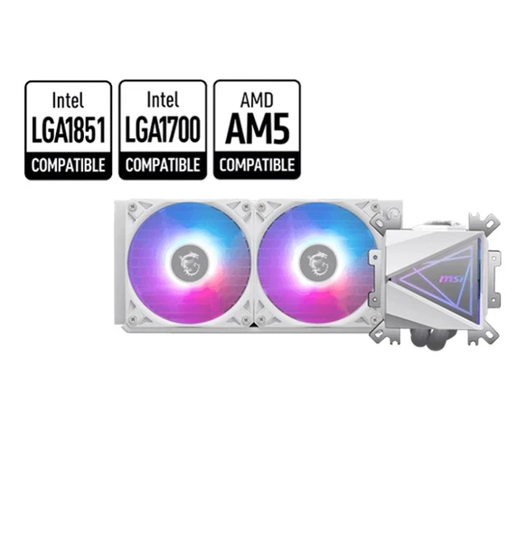 MSI Mag Coreliquid I240 240 mm Beyaz Sıvı Soğutucu ürün görseli 1