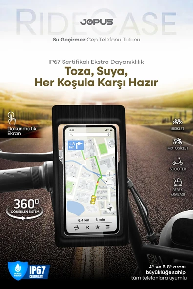 Su Geçirmez Motosiklet Scooter Bisiklet ATV Telefon Tutucu Kılıf Gidon Bağlantılı Motor Navigasyon ürün görseli 1