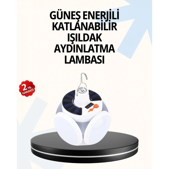 Katlanabilir 5 Kanatlı Solar LED Bahçe ve Kamp Lambası ürün görseli 1