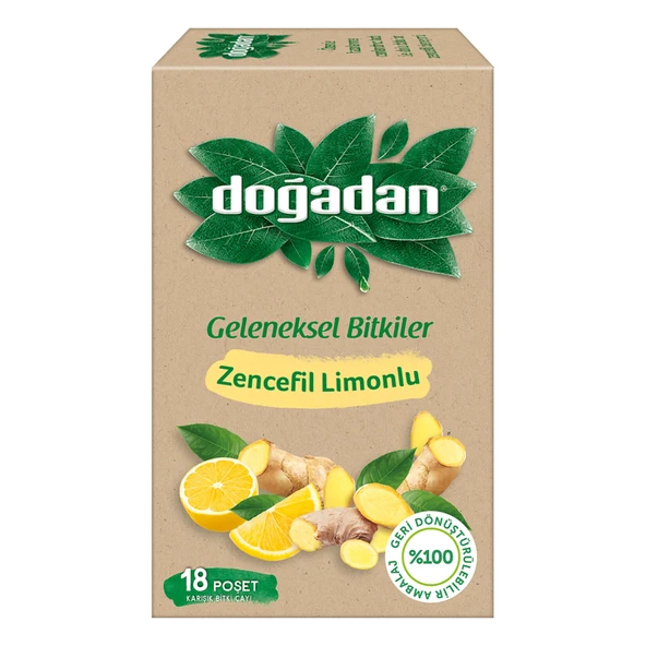 Doğadan Zencefil Limonlu Bitki Çayı 18'li 35 G (5'li Paket) ürün görseli 1
