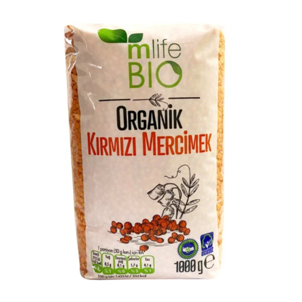 M Life Bio Organik Kırmızı Mercimek 1 Kg (7'li Paket) ürün görseli 1