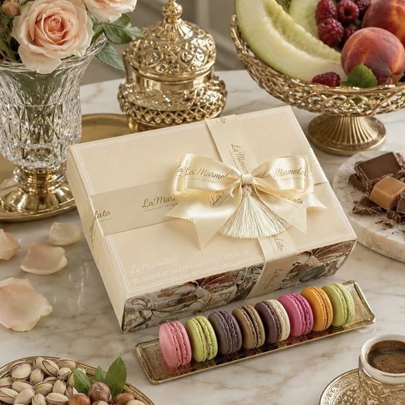 El Yapımı Fransız Makaronu 48'li Premium Hediye Kutusu Seti  Set No 8 ürün görseli 1