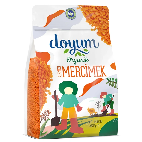 Doyum Organik Kırmızı Mercimek 1 Kg (6'li Paket) ürün görseli 1