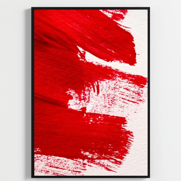Besay Yüzler Ve İzler | Modern Salon Duvar Dekorasyonu | Kırmızı Pop Art Kadın Posteri | 3'Lü Set A2 Çerçevesiz ürün görseli 1