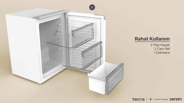 Tecna TTD 3105 KEP Mini Derin Dondurucu Beyaz - Resim 5