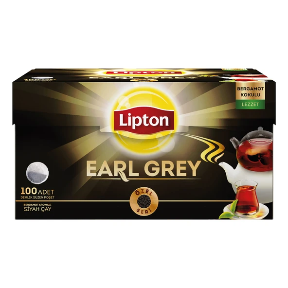 Lipton Earl Grey Demlik Poşet Çay 100'lü 320 G (6'li Paket) ürün görseli 1