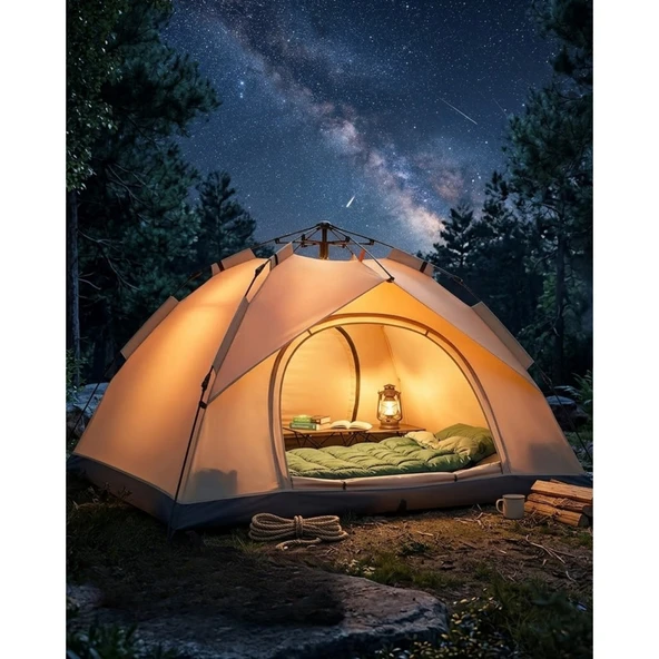 Çift Katmanlı Kamp Çadırı Otomatik Kurulum Suya Dayanıklı Outdoor Çadır ürün görseli 1