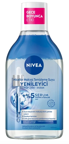 Nivea Yenileyici Micellar Makyaj Temizleme Suyu Serum İçerikli Pantenol Yorgun Görünen Ciltler 400 ml ürün görseli 1