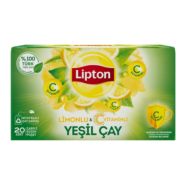 Lipton Limonlu Yeşil Çay Bardak Poşet 20'li 30 G (4'li Paket) ürün görseli 1