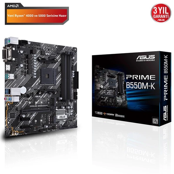 Asus Prime B550M-K ARGB AM4 Ryzen DDR4 Hdmi Dp ürün görseli 1