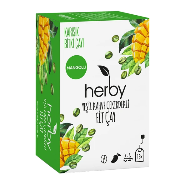 Herby Yeşil Kahve Çekirdekli Fit Çay 18'li 27 G (8'li Paket) ürün görseli 1