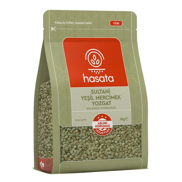 Hasata Yozgat Sultani Yeşil Mercimek 1 Kg (4'li Paket) ürün görseli 1