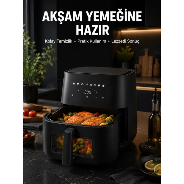 Dokunmatik Ekranlı Air Fryer Sağlıklı Yağsız Pişirme Cihazı ürün görseli 1