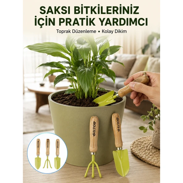 Bahçe ve Saksı Bakımı İçin Dayanıklı Mini El Aleti Seti ürün görseli 1