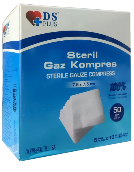 DS Plus Gaz Kompres Steril 50li ürün görseli 1