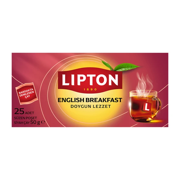 Lipton English Breakfast Bardak Poşet 25'li 50 G (8'li Paket) ürün görseli 1