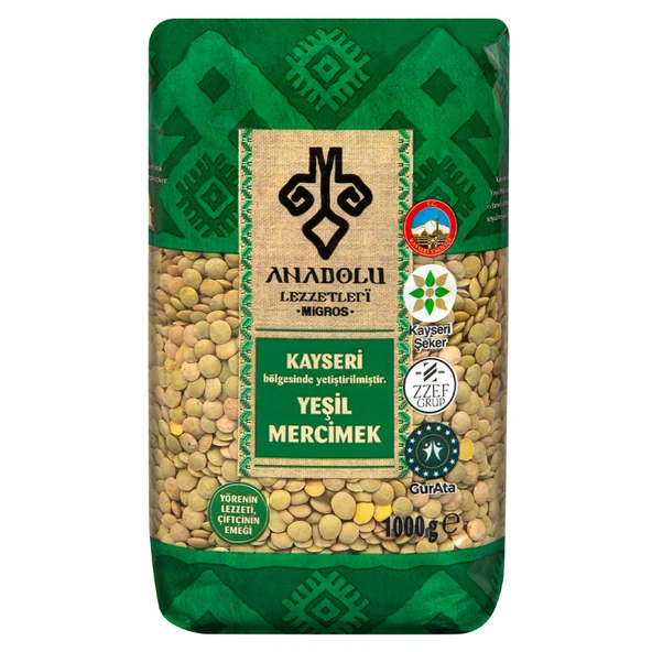 Anadolu Lezzetleri Kayseri Yeşil Mercimek 1 Kg (8'li Paket) ürün görseli 1