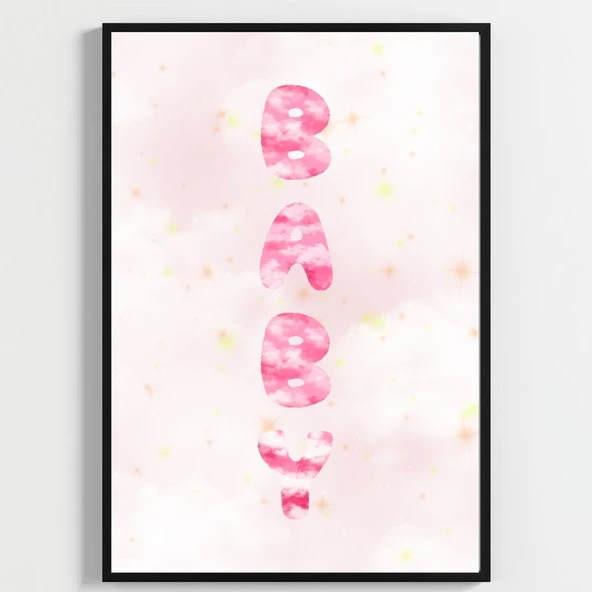 "Besay Ayıcık Masalı | ""Baby"" Temalı Çocuk Odası Dekorasyonu | Yeni Doğan Kız Bebek Hediyesi Sulu Boya Poster | 3'Lü Set A2 Ç ürün görseli 1
