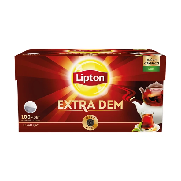 Lipton Extra Dem Demlik Süzen Poşet Siyah Çay 100'lü 320 G (5'li Paket) ürün görseli 1
