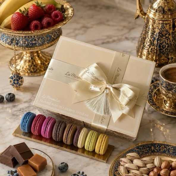 El Yapımı Fransız Makaronu 48'li Premium Hediye Kutusu Seti  Set No 9 ürün görseli 1