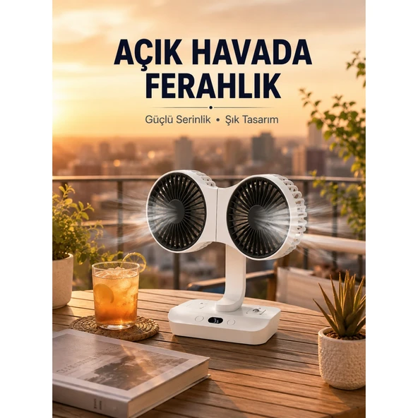 Çift Başlıklı Masa ve Duvara Monte Edilebilir Vantilatör ürün görseli 1