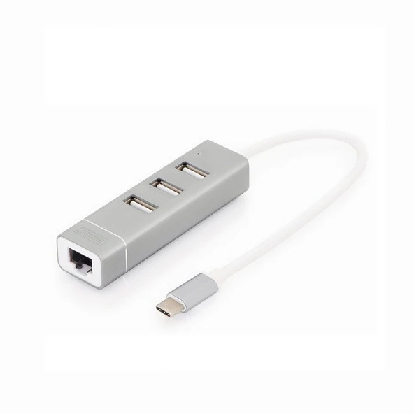 Digitus Type-C- 3xUSB 2.0 - Rj45 (10/100Mbps) ürün görseli 1