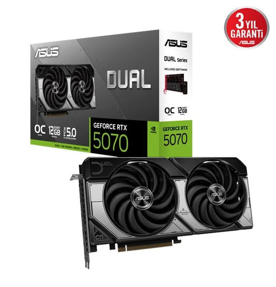 Asus GeForce RTX 5070 12G Dual OC GD7 192Bit ürün görseli 1