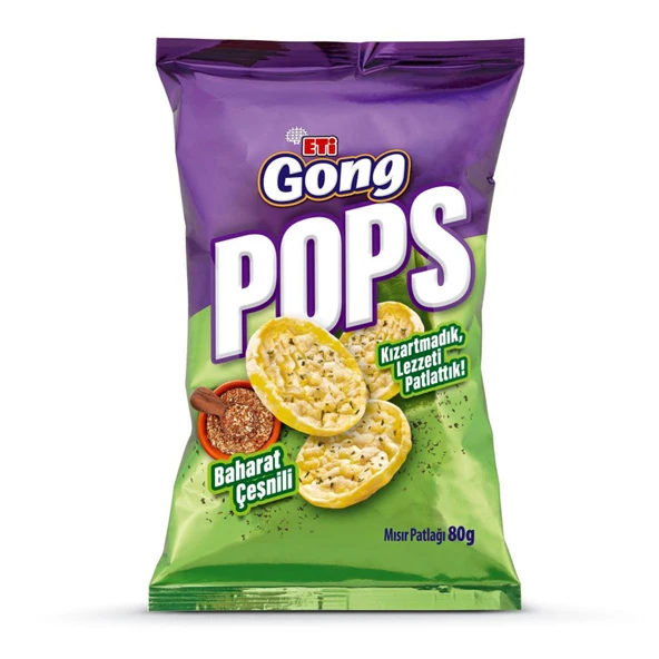 Eti Gong Pops Baharatlı Mısır Patlağı 80 G (8'li Paket) ürün görseli 1