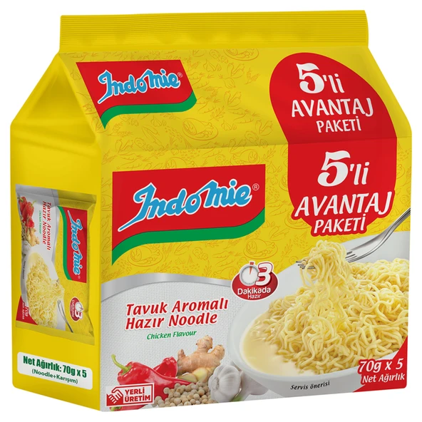 Indomie Tavuk Çeşnili Noodle 5 x 70 G (7'li Paket) ürün görseli 1