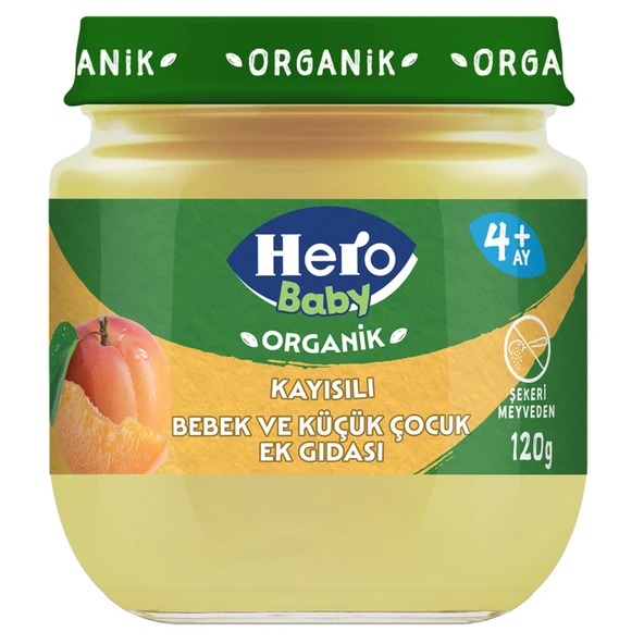 Hero Baby Organik Kayısılı Kavanoz Mama 120 G (5'li Paket) ürün görseli 1