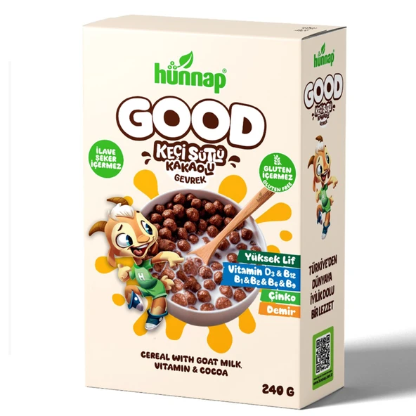 Hünnap Good Keçi Sütlü Kakaolu Glütensiz Gevrek 240 G (7'li Paket) ürün görseli 1