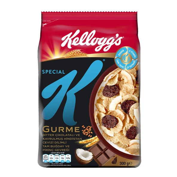 Kellogg's Special K Bitter Çikolatalı ve Kavrulmuş Hindistan Cevizi Dilimli Tam Buğday ve Pirinç Gevreği 300 (8'li Paket) ürün görseli 1