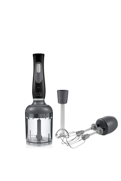Arzum FL195 Felix Blenix Mini El Blender Seti 900W, Çırpıcı ve Doğrayıcılı, Siyah ürün görseli 1