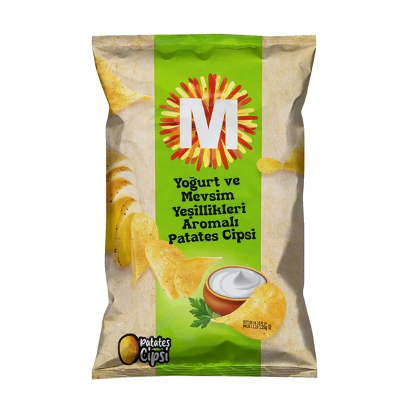 Migros Yoğurt Mevsim Yeşillik Aromalı Patates Cipsi 135 G (8'li Paket) ürün görseli 1