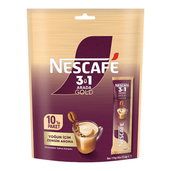 Nescafe 3ü1 Arada Gold Yoğun Çoklu Paket 10 x 17.6 G (3'li Paket) ürün görseli 1